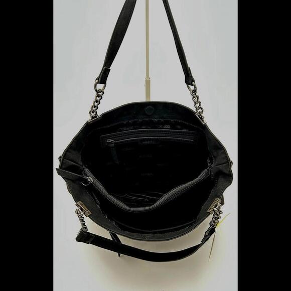 JOE'S EMERSON Suede Stylish Black Handbag with Chain Accents - NWT - Picture 6 of 6